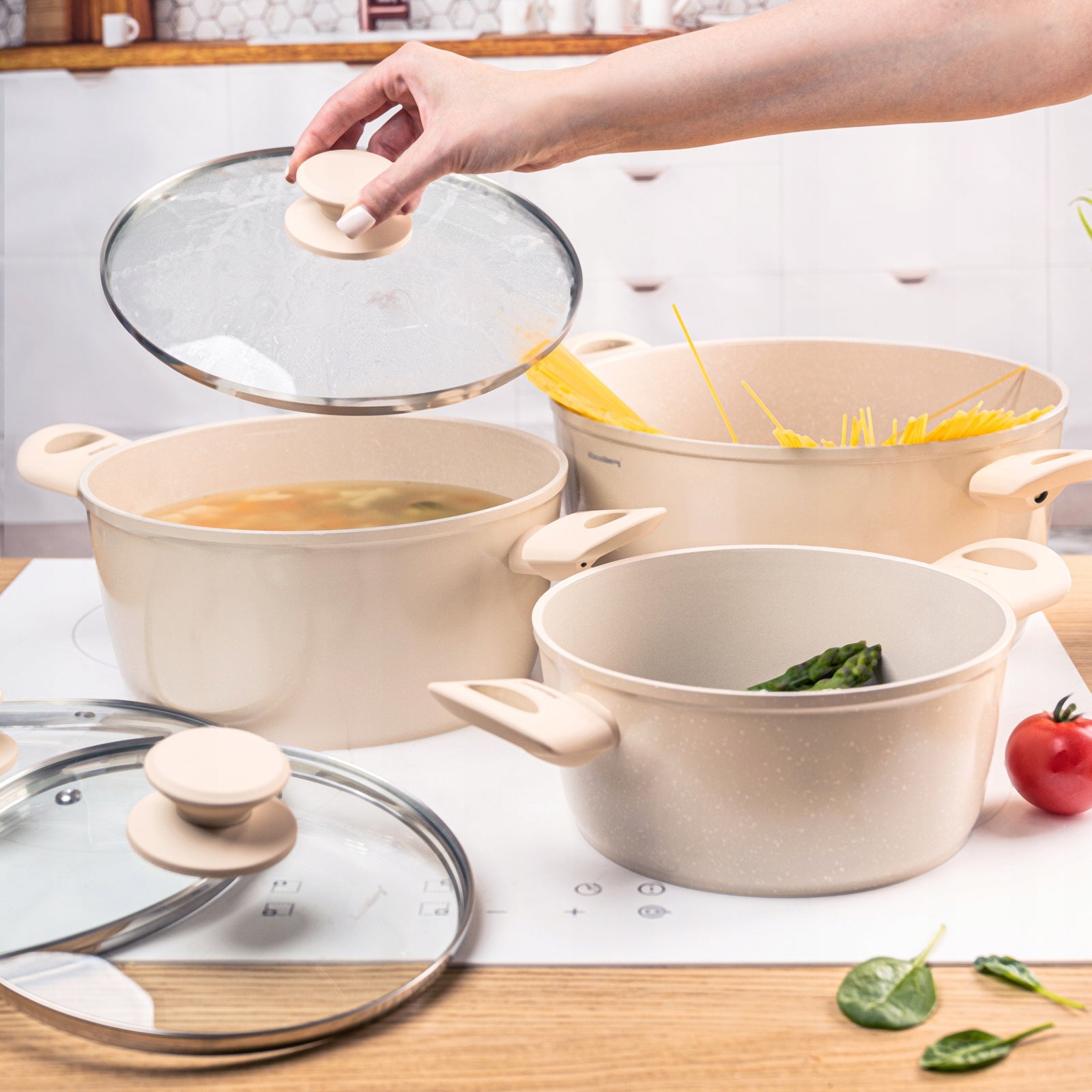 KLAUSBERG KB-7961 Set of pots 6 el. marble, induction, beige Set EAN (GTIN) 5908287279612