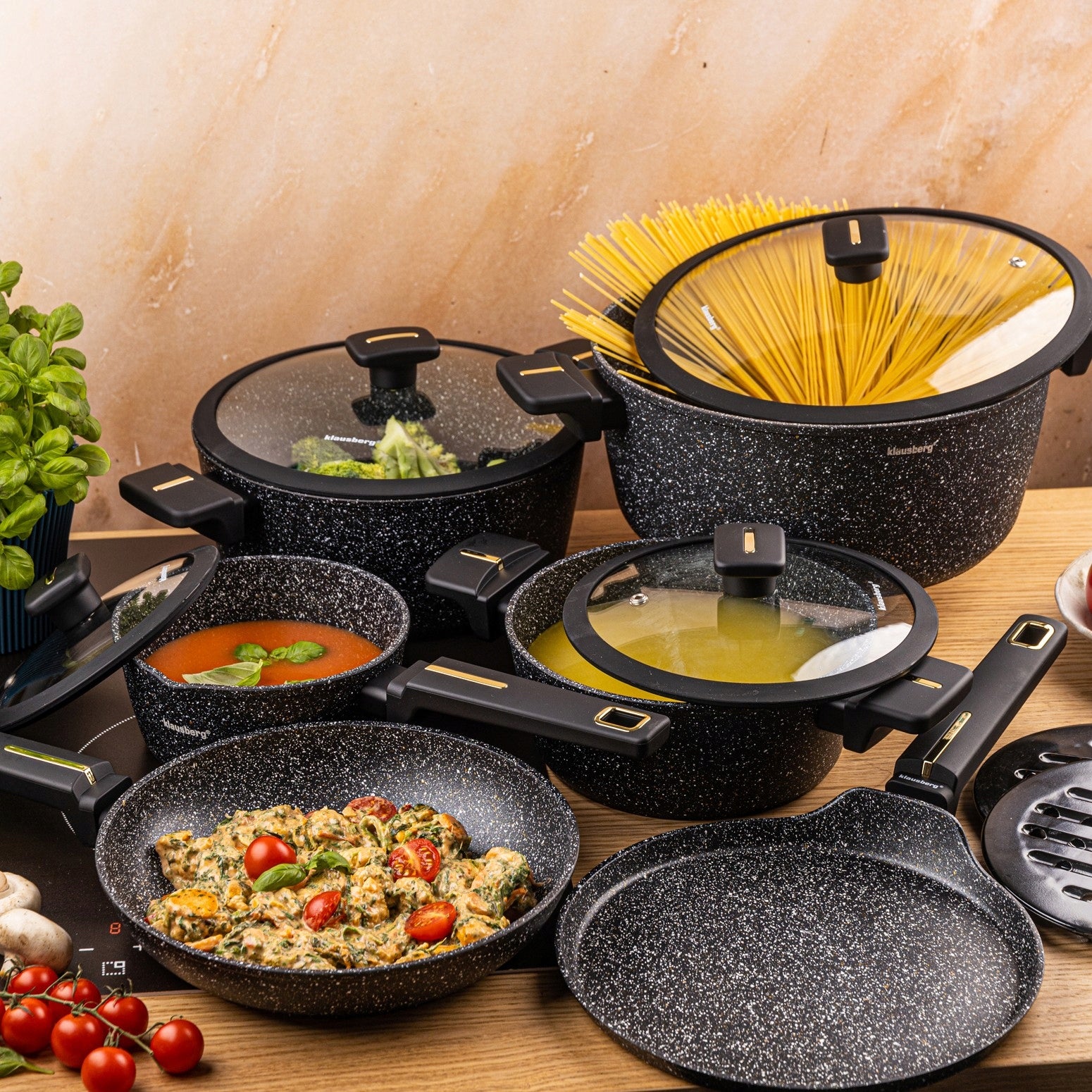 KLAUSBERG KB-7966 Set of pots 12 el. – marble coating, induction Gas EAN (GTIN) 5908287279667