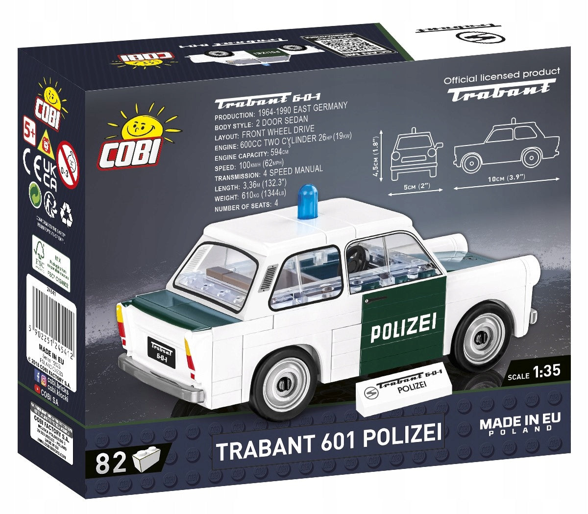 Konstruktorius Cobi Cars Trabant 601 Policija, 81 el.