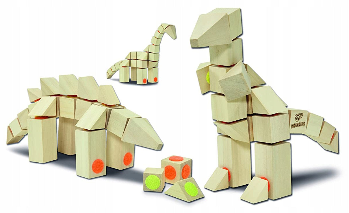 3D-Holzbausteine, Dinosaurier-Set, ab 3 Jahren 