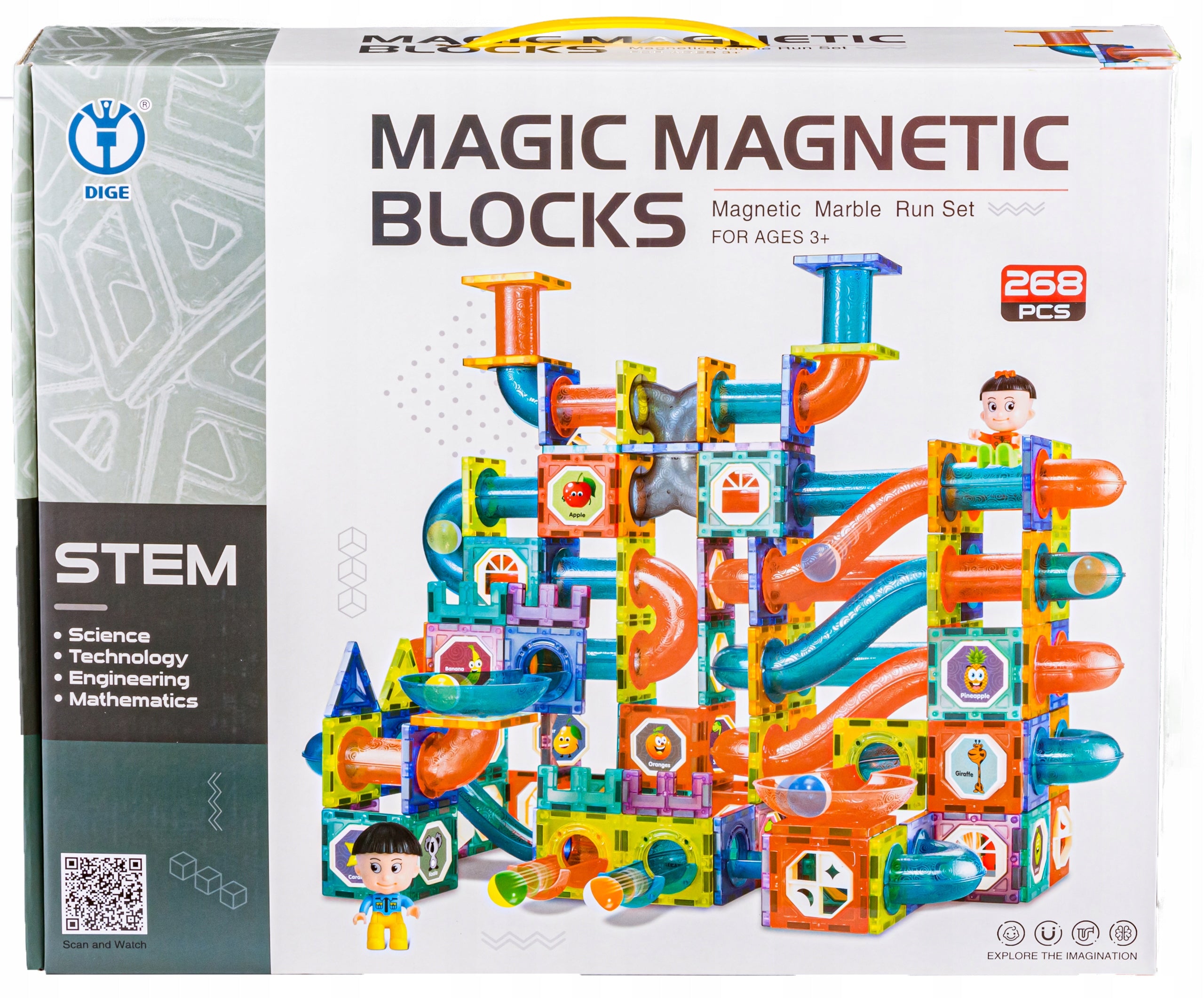 Magnetiniai mokomieji konstrukciniai blokeliai Stem, 268 d.