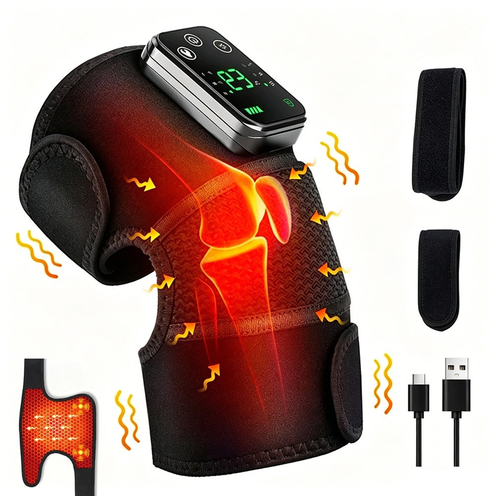 KNEE MASSAGER WITH HEATING AND VIBRATION ELECTRIC WIRELESS BLACK
