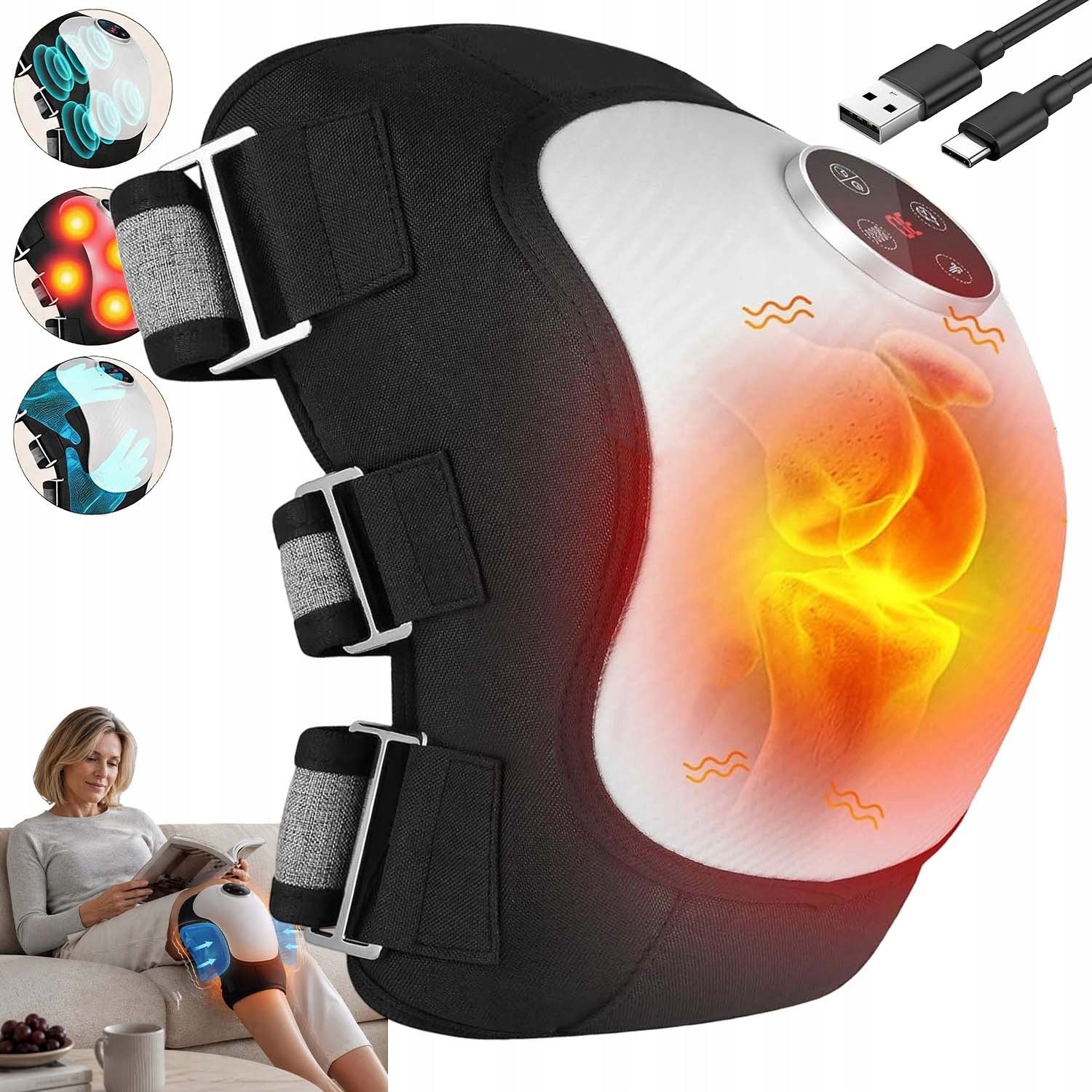 KNEE REHABILITATION MASSAGER HEATED ON KNEE WIRELESS 5000mAh