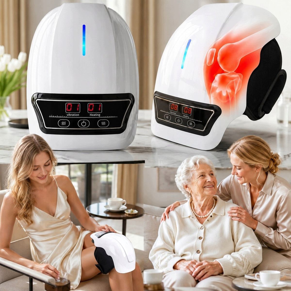 KNEE-TO-KNEE MASSAGER WIRELESS HEATING INFRARED VIBRATION 2.0 Medical device no