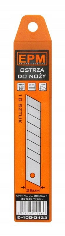 KNIFE BLADES STOCK 0,6MM X25MM 10PCS