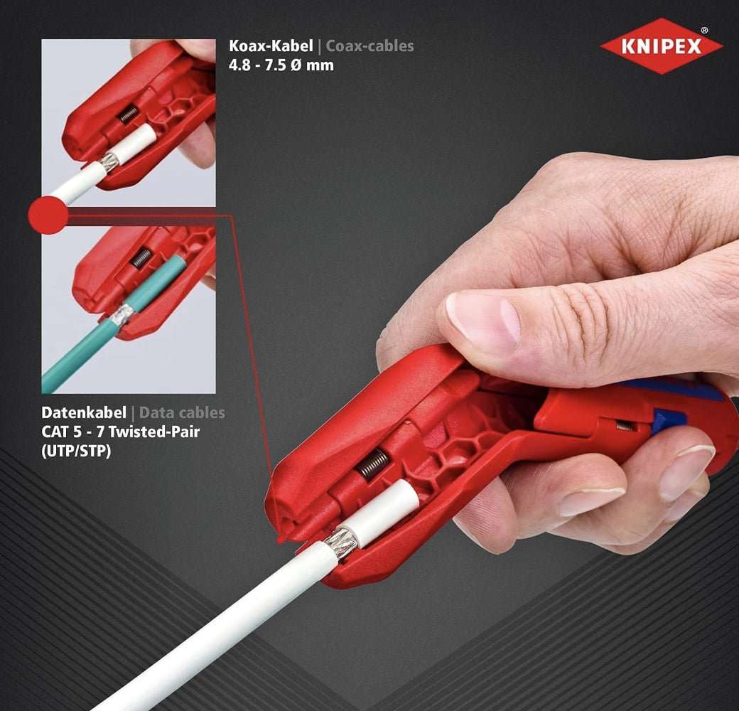KNIPEX 16 95 01 SB ErgoStrip 8-13 Insulation Puller Brand Knipex
