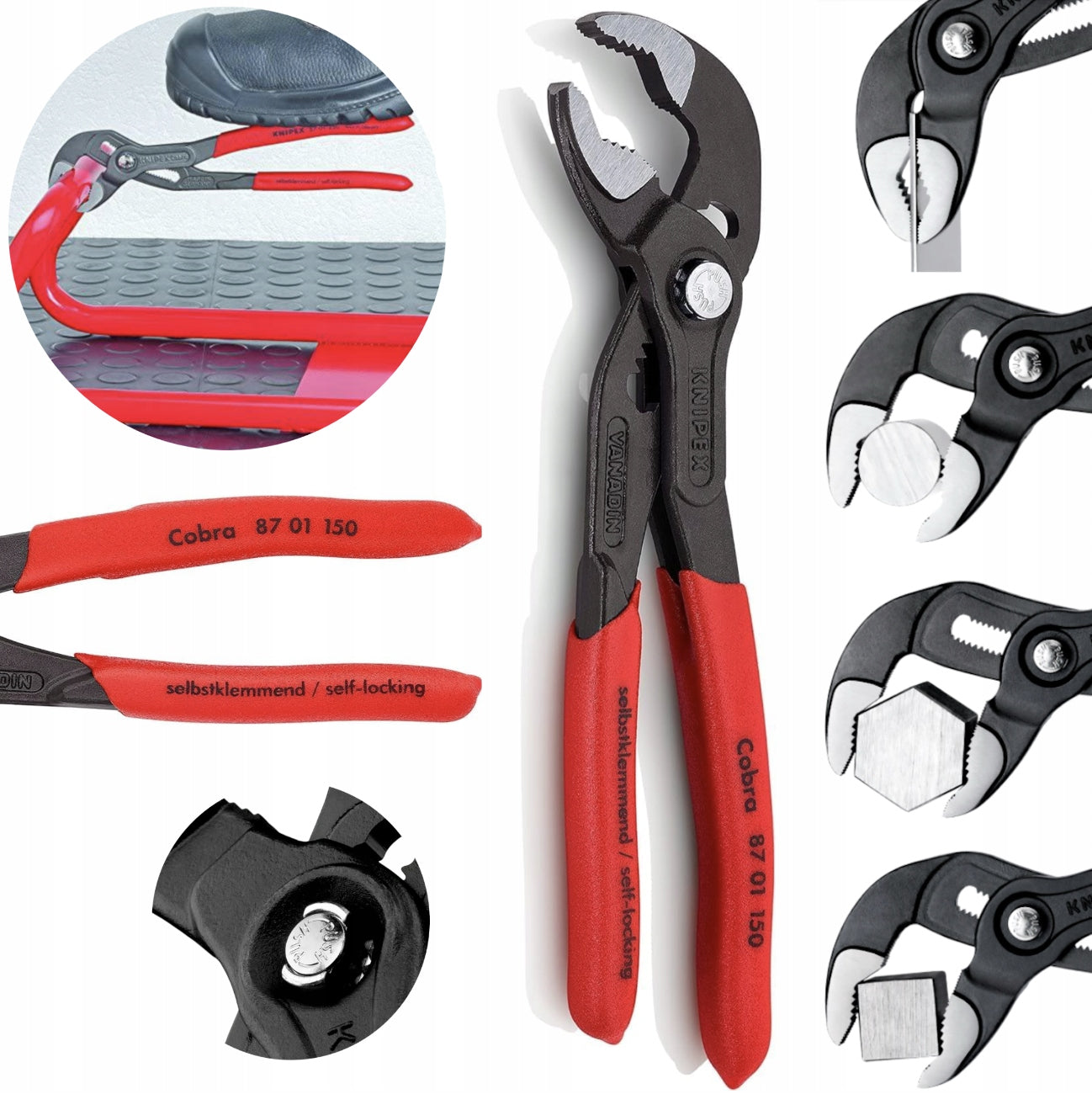 KNIPEX 87 01 150 Cobra Pipe Adjustable Pliers