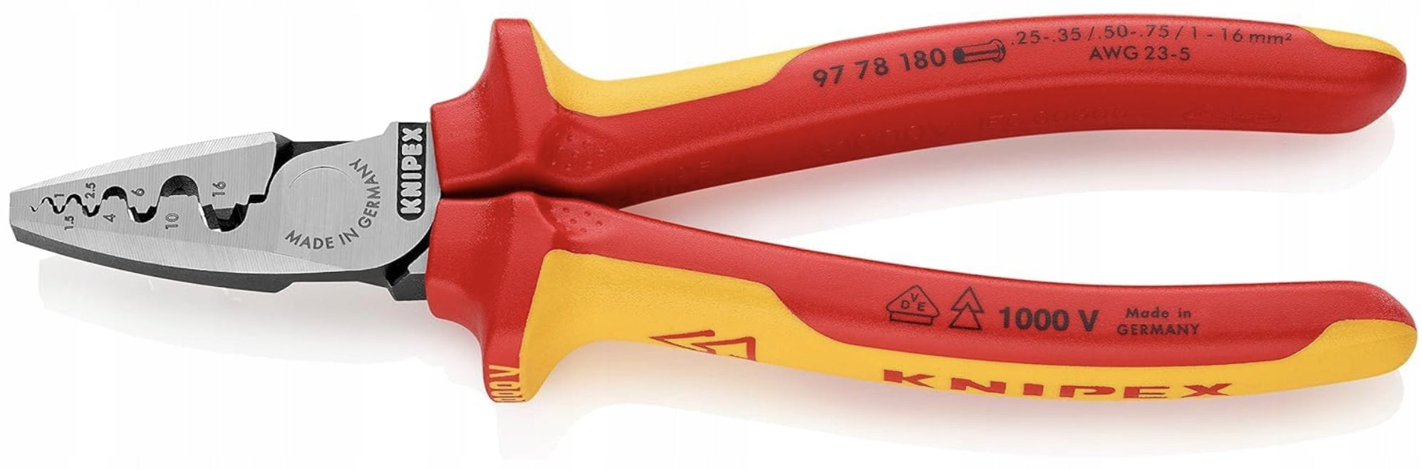 KNIPEX 97 78 180 bushing crimping pliers 0,25-16 mm crimping machine Brand Knipex