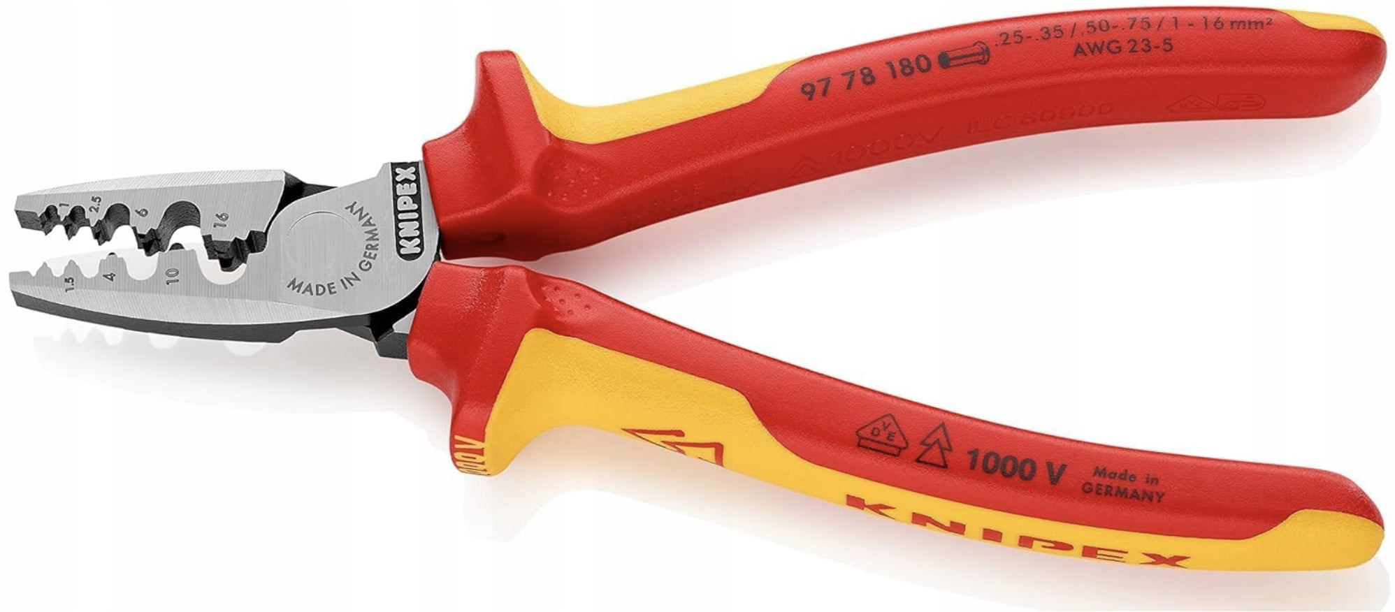 KNIPEX 97 78 180 bushing crimping pliers 0,25-16 mm crimping machine Manufacturer code 97 78 180
