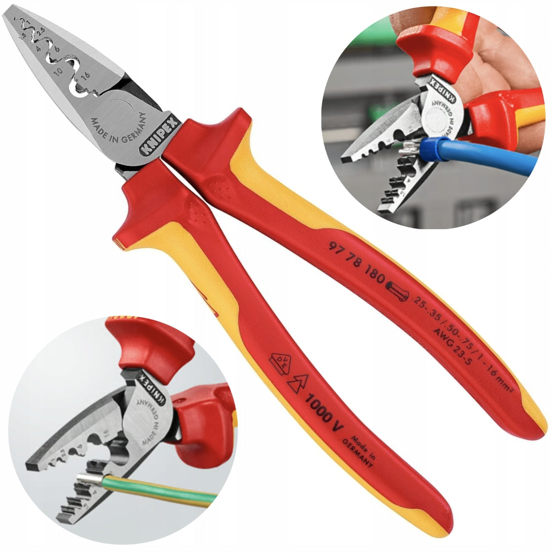 KNIPEX 97 78 180 bushing crimping pliers 0,25-16 mm crimping machine