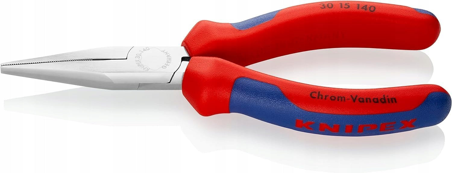 KNIPEX Chrome-plated elongated flat pliers with casings 30 15 140