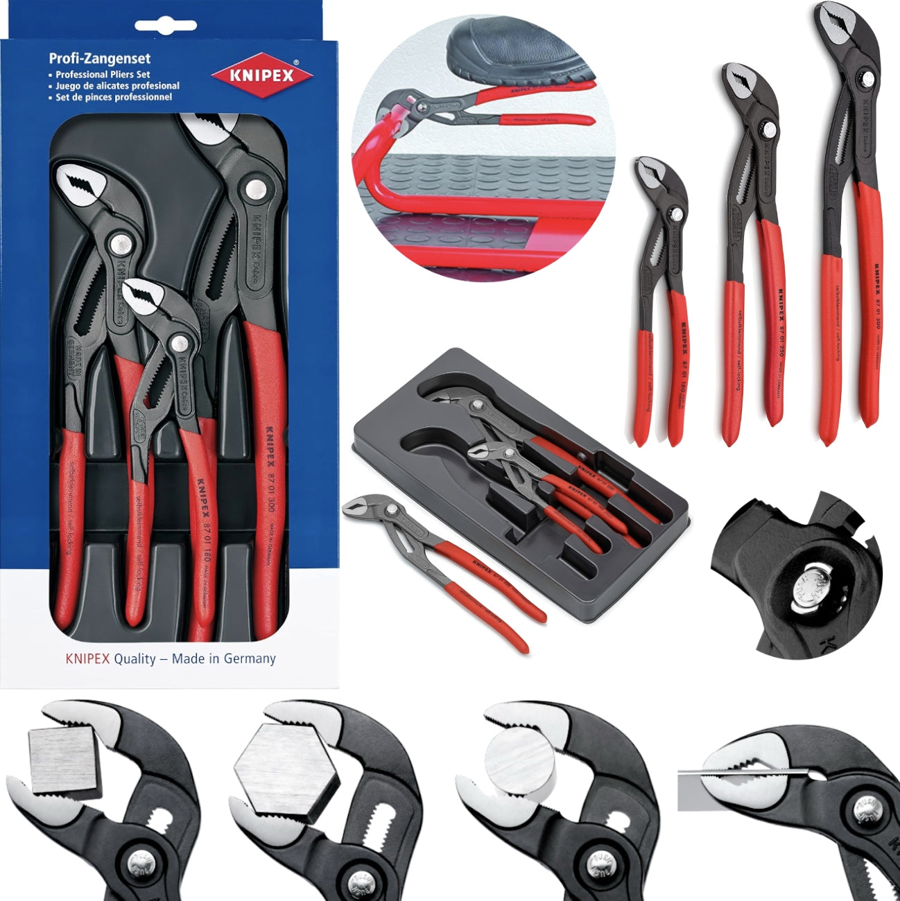 KNIPEX Cobra 3 pcs Pipe pliers 00 20 09 V02
