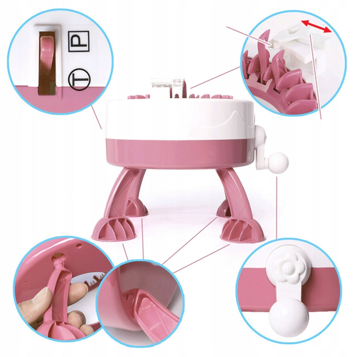 KNITTING MACHINE 2 METHODS OF WEAVING FAST FOR SOCK CAPS PINK Product weight 780 g