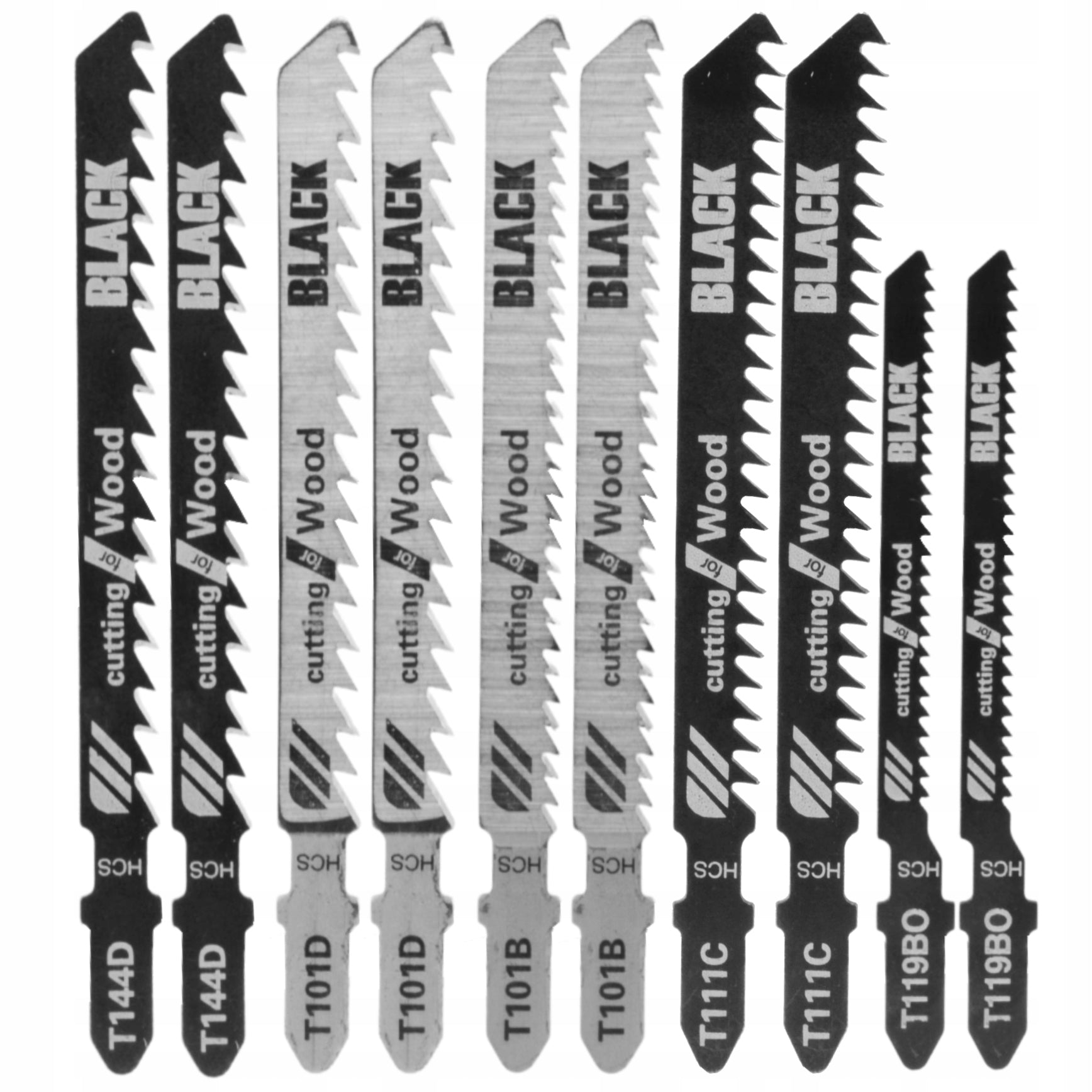 KNIVES JIGSAW BLADES TYPE BOSCH 10 PCS SET BLACK EAN (GTIN) 5902280029915