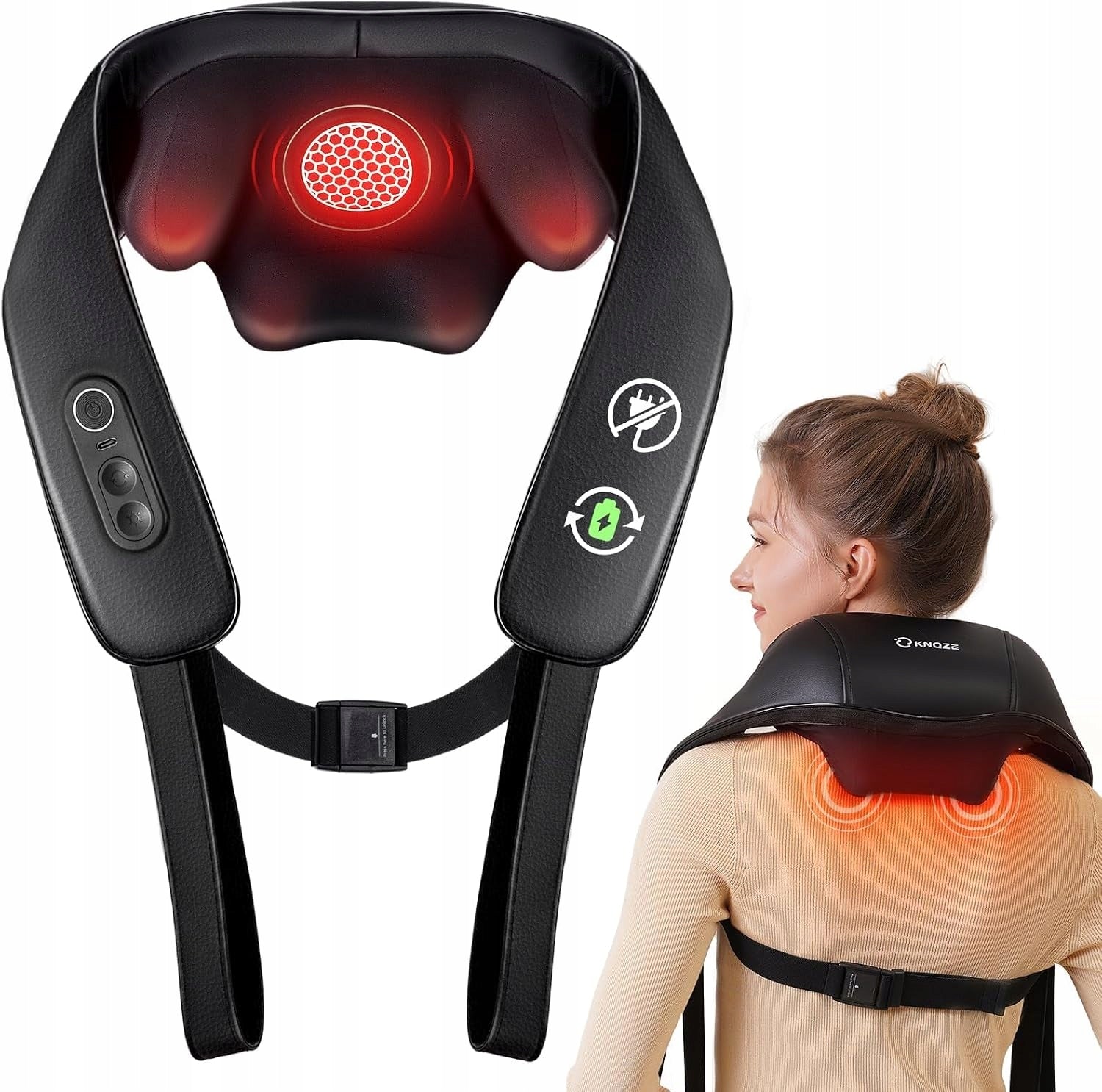 KNQZE WIRELESS BACK NECK MASSAGER WITH HEATING