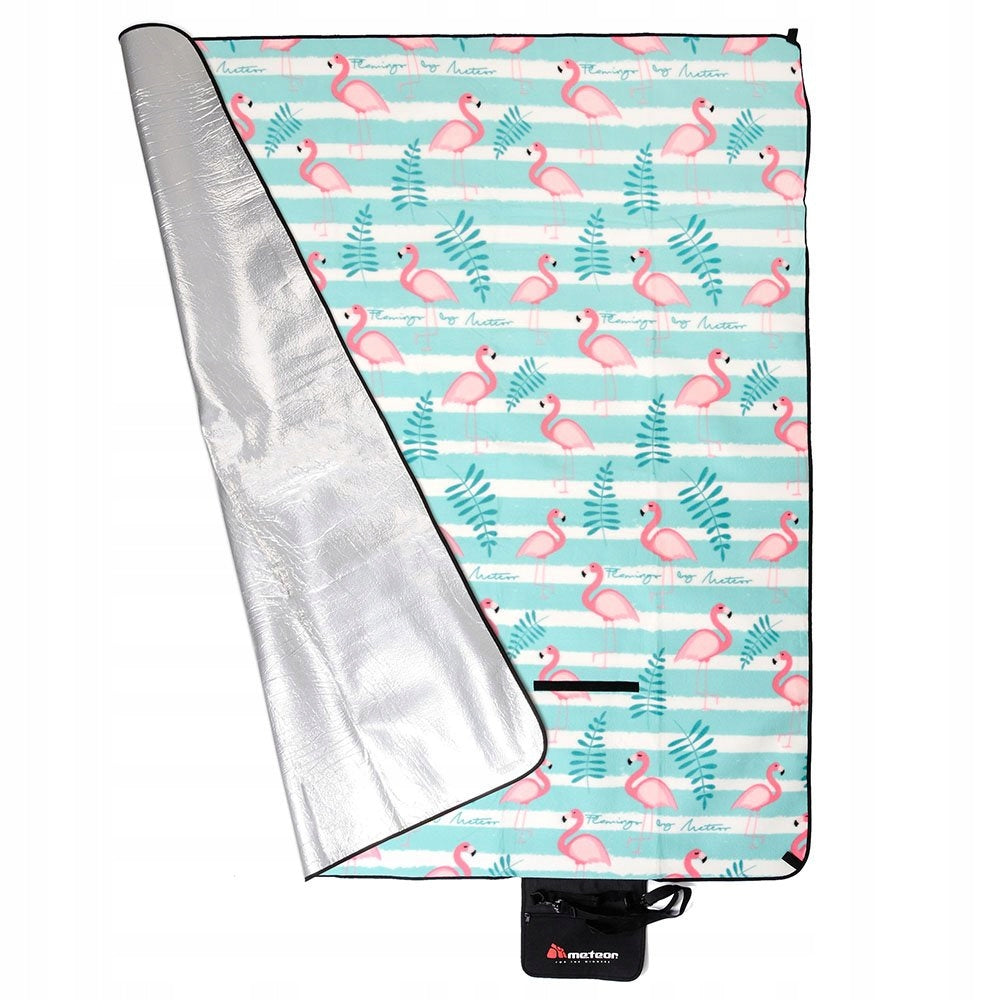 Picknickdecke Meteor Flamingos, 200x180 cm, blau 