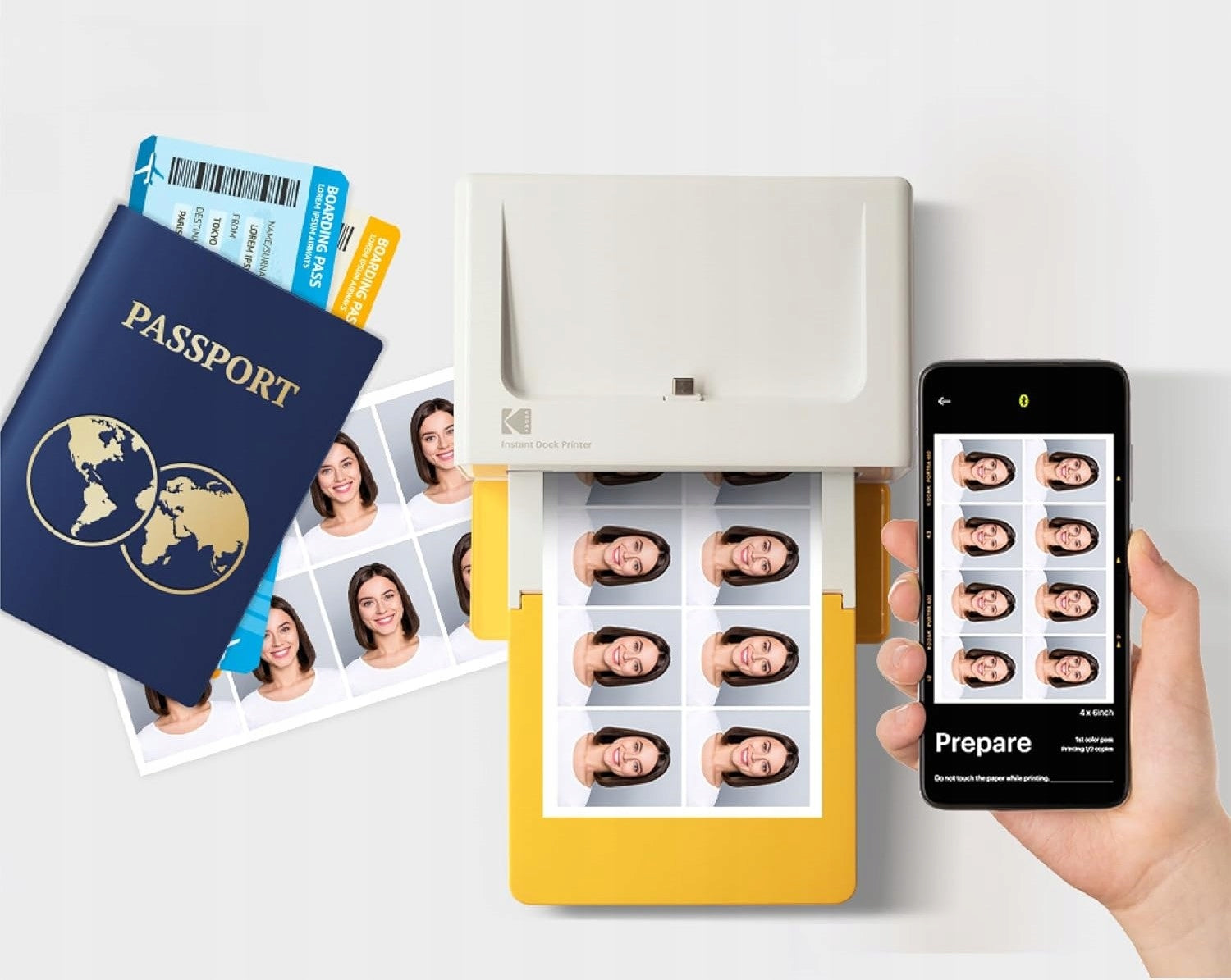 KODAK Dock Plus 4PASS mobile photo printer 10x15cm 90 sheets Manufacturer code PD460 Dock Plus