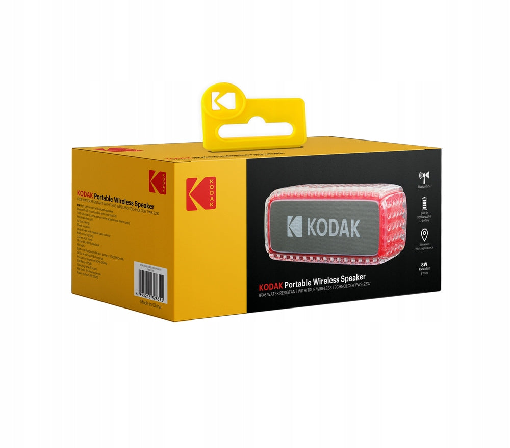 KODAK PWS-2237 Mobile Speaker FM Radio TWS AUX Micro SD BT Red Packaging status original