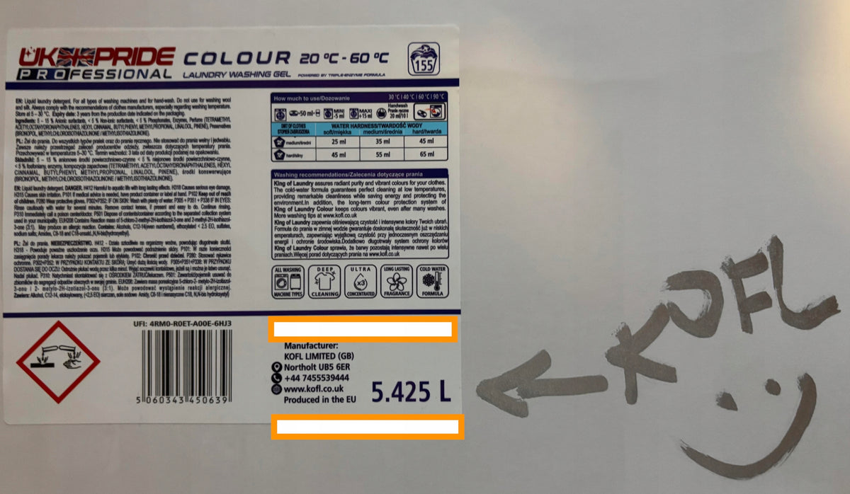KOFL COLOR K0LOR COLOR WASHING GEL 5.425L PRIDE OF ENGLAND PRIDE IS BACK! Manufacturer code 50639