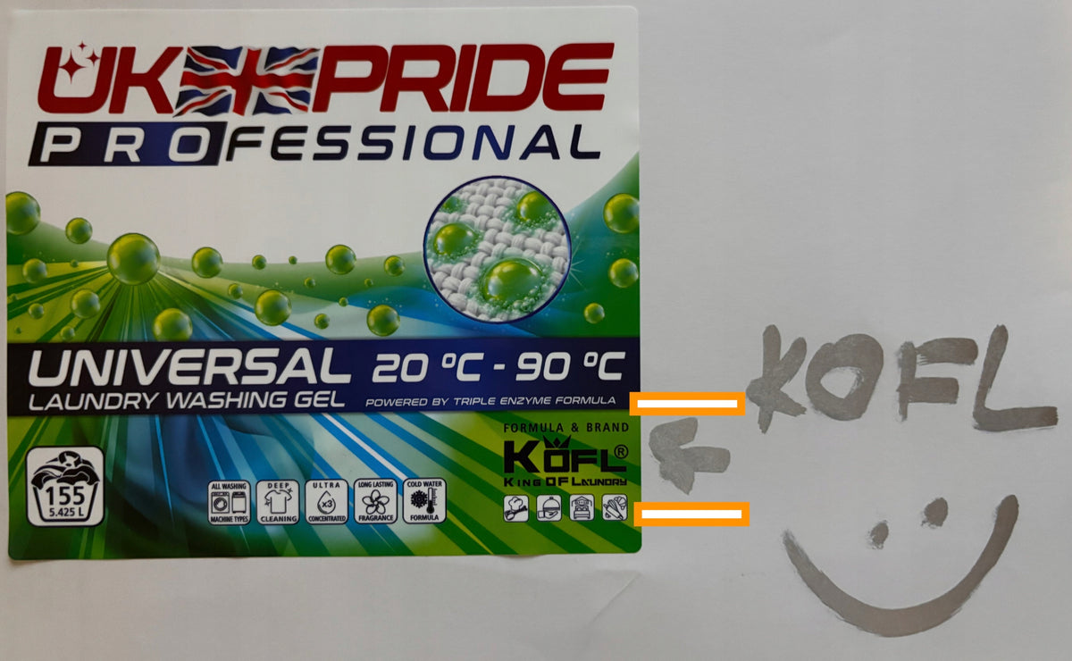 KOFL UNIVERSAL WASHING GEL UNIVERSAL 5.425L PRIDE OF ENGLAND PRIDE IS BACK! Manufacturer code 50622
