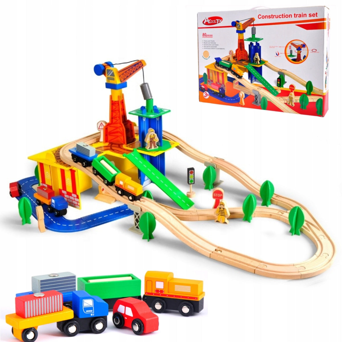 Holzbaustelle, 80 Teile 