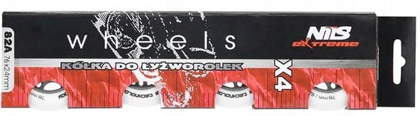 Ratukai riedučiams Nils Extreme 76x24 mm, 82A, balti