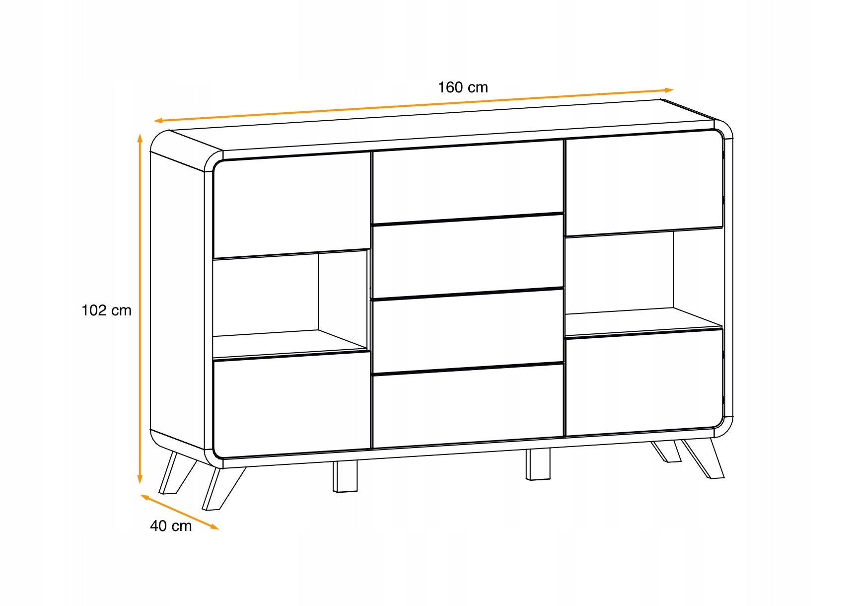 Vitrine ASM Round SB, grau/braun 