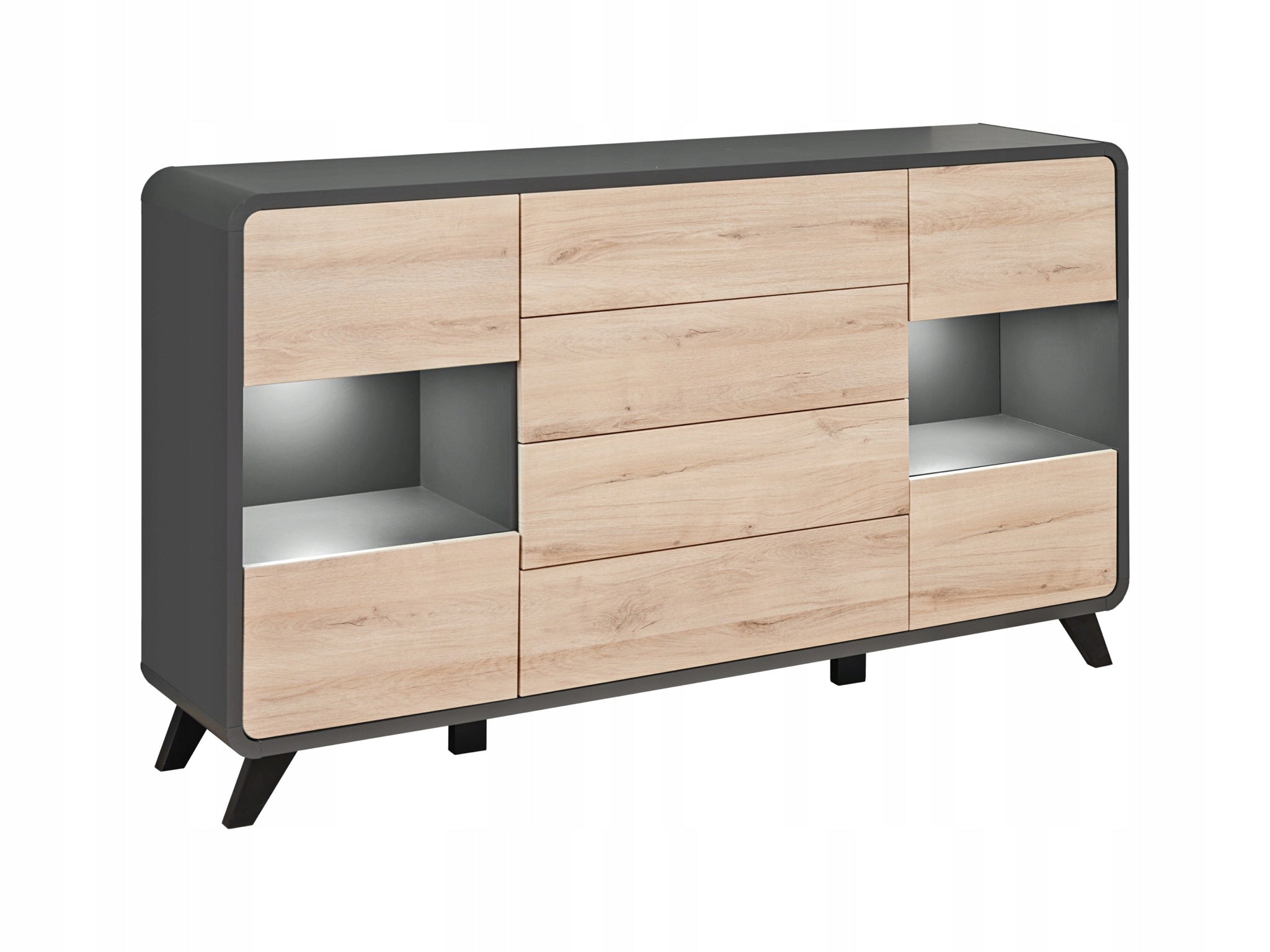 Vitrine ASM Round SB, grau/braun 