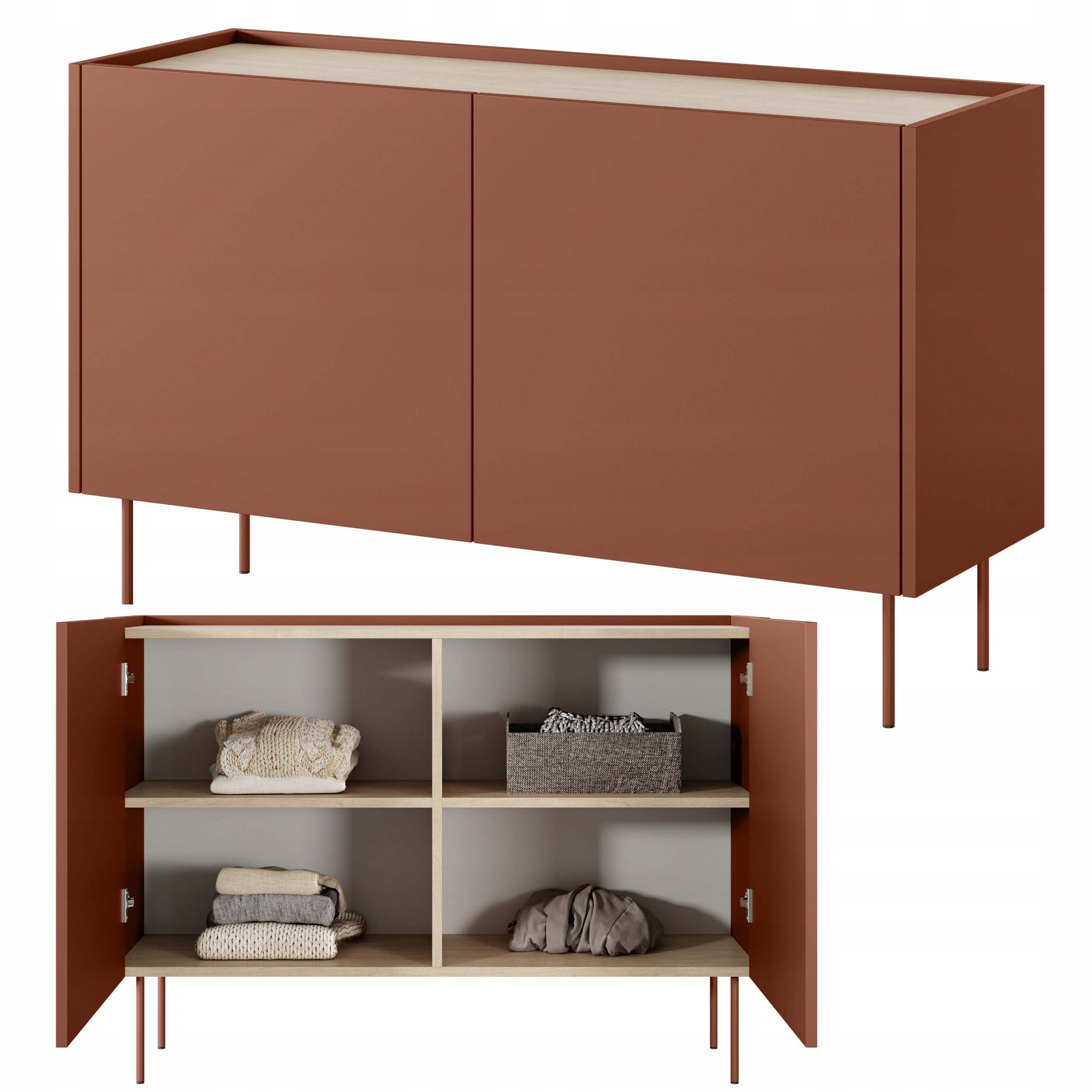 Kommode Bogart Desin 120, rot 