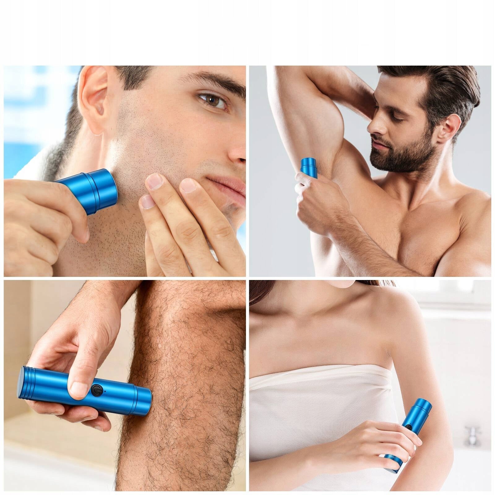 KOMPAKTOWY NIEBIESKI ELEKTRYCZNY TRYMER DO WŁOSÓW I BRODY Dominant color blue