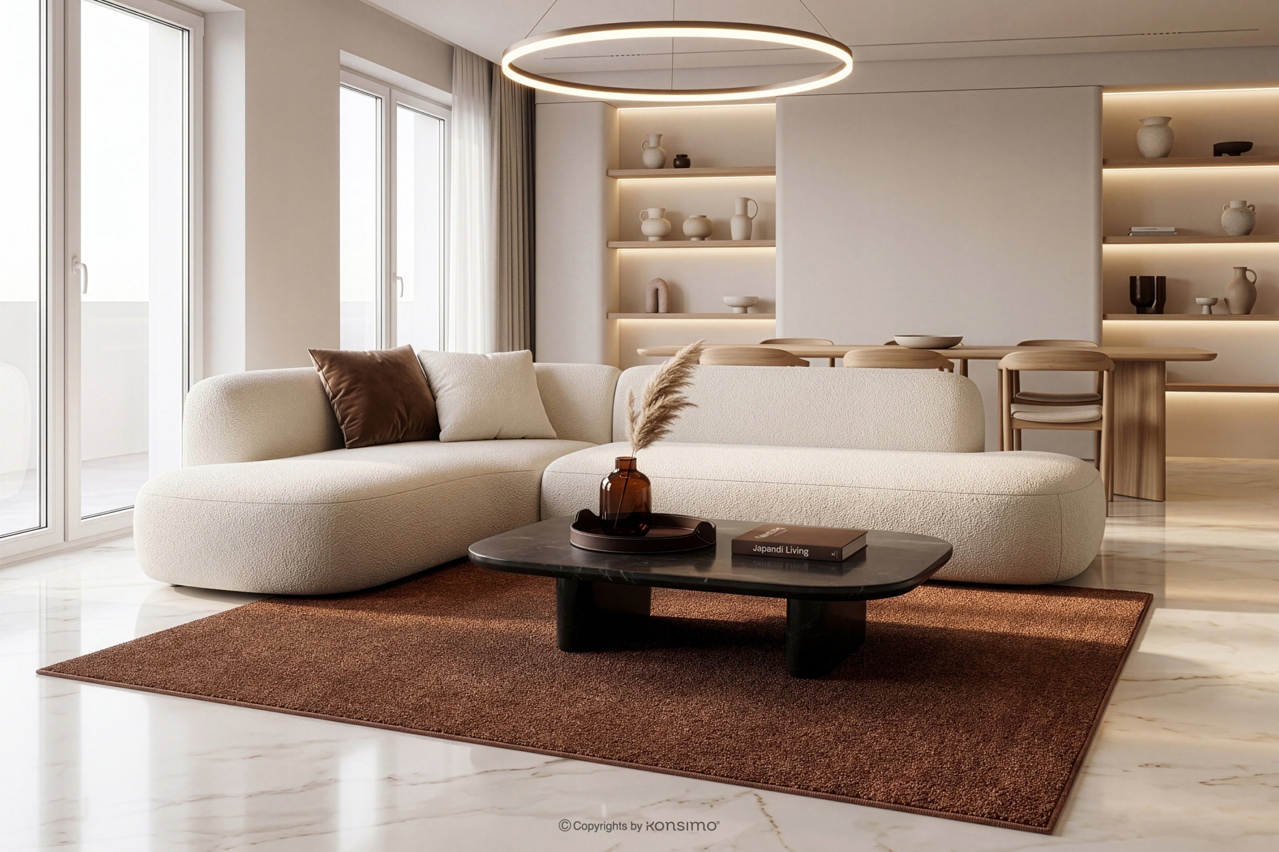 KONSIMO OEDER MODERN CARPET WITH SHORT PILE 160X220 OEDER DARK BROWN Manufacturer code 10096.02.760