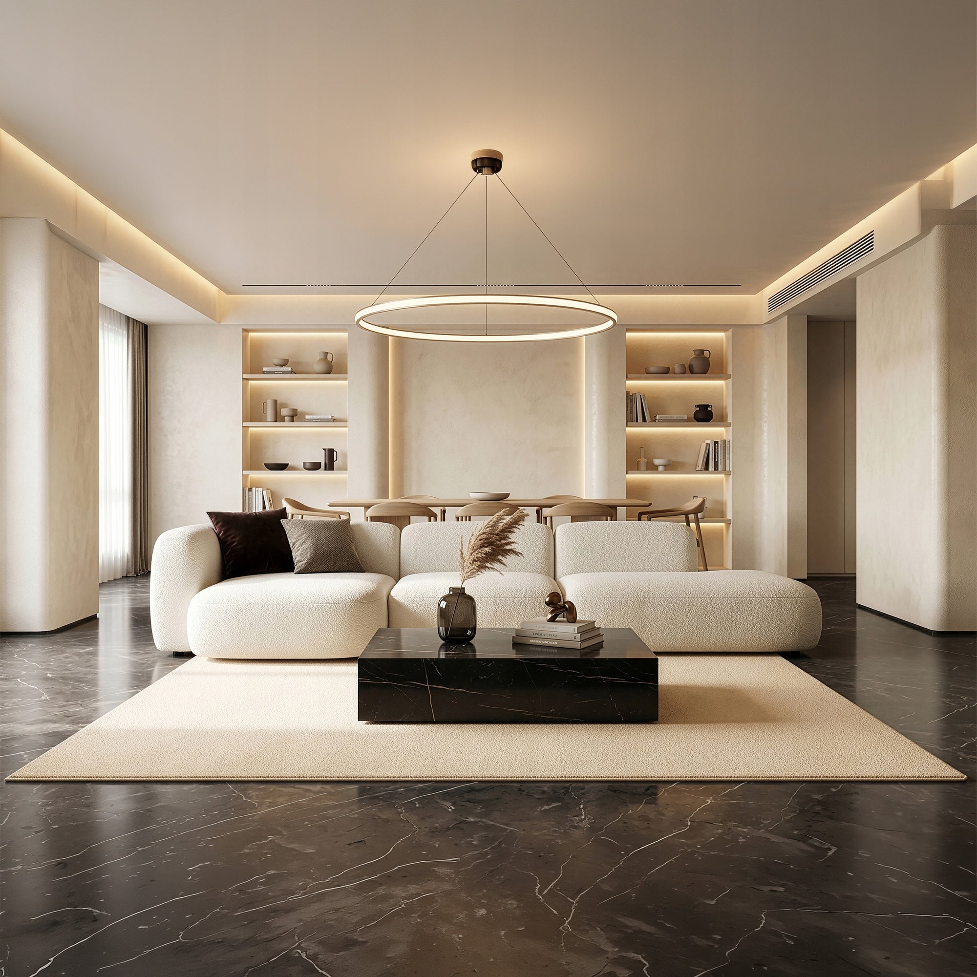 KONSIMO OEDER MODERN CARPET WITH SHORT PILE 160X220 OEDER LIGHT BEIGE