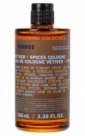 KORRES Achillea Men COLOGNE Vetiver Spices 100ml