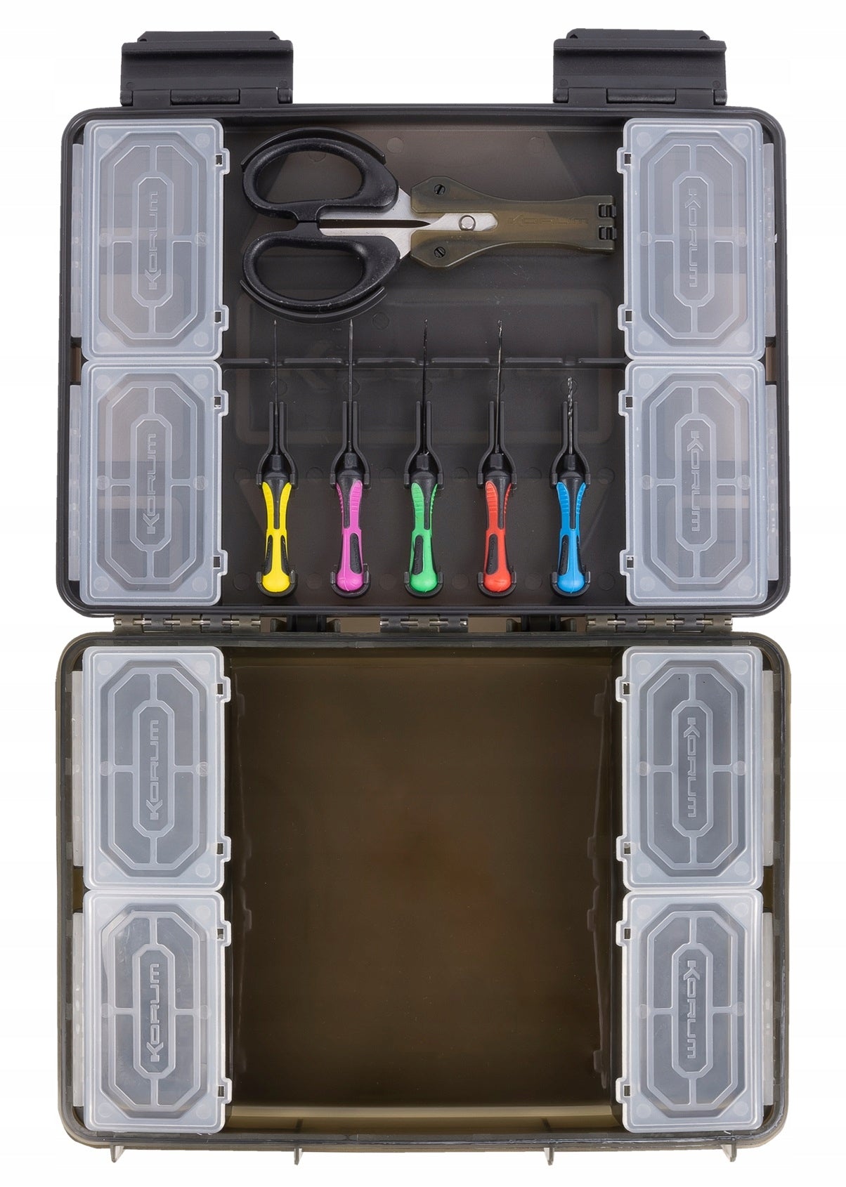 KORUM BOX FOR AKCESORIA TACKLE SLIM BLOX - FULLY LOADED + NEEDLES + SCISSORS