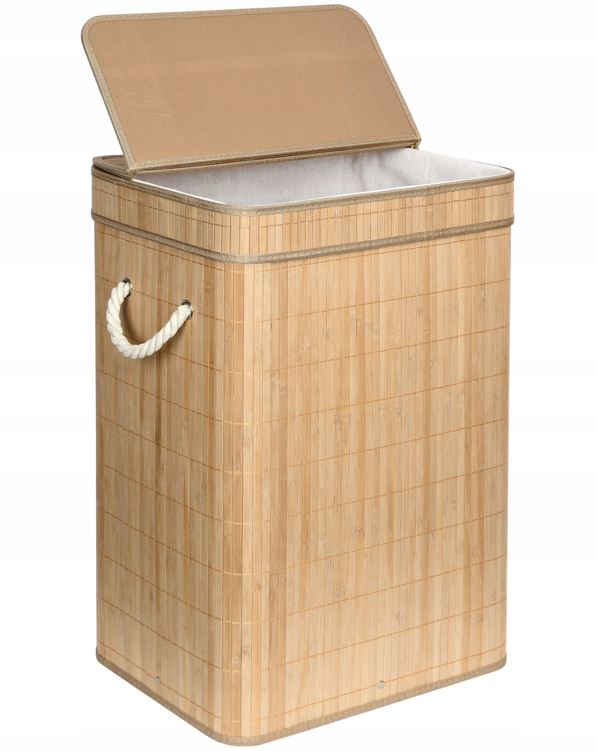 Bambus-Wäschesack mit Deckel Soren 80L natur 