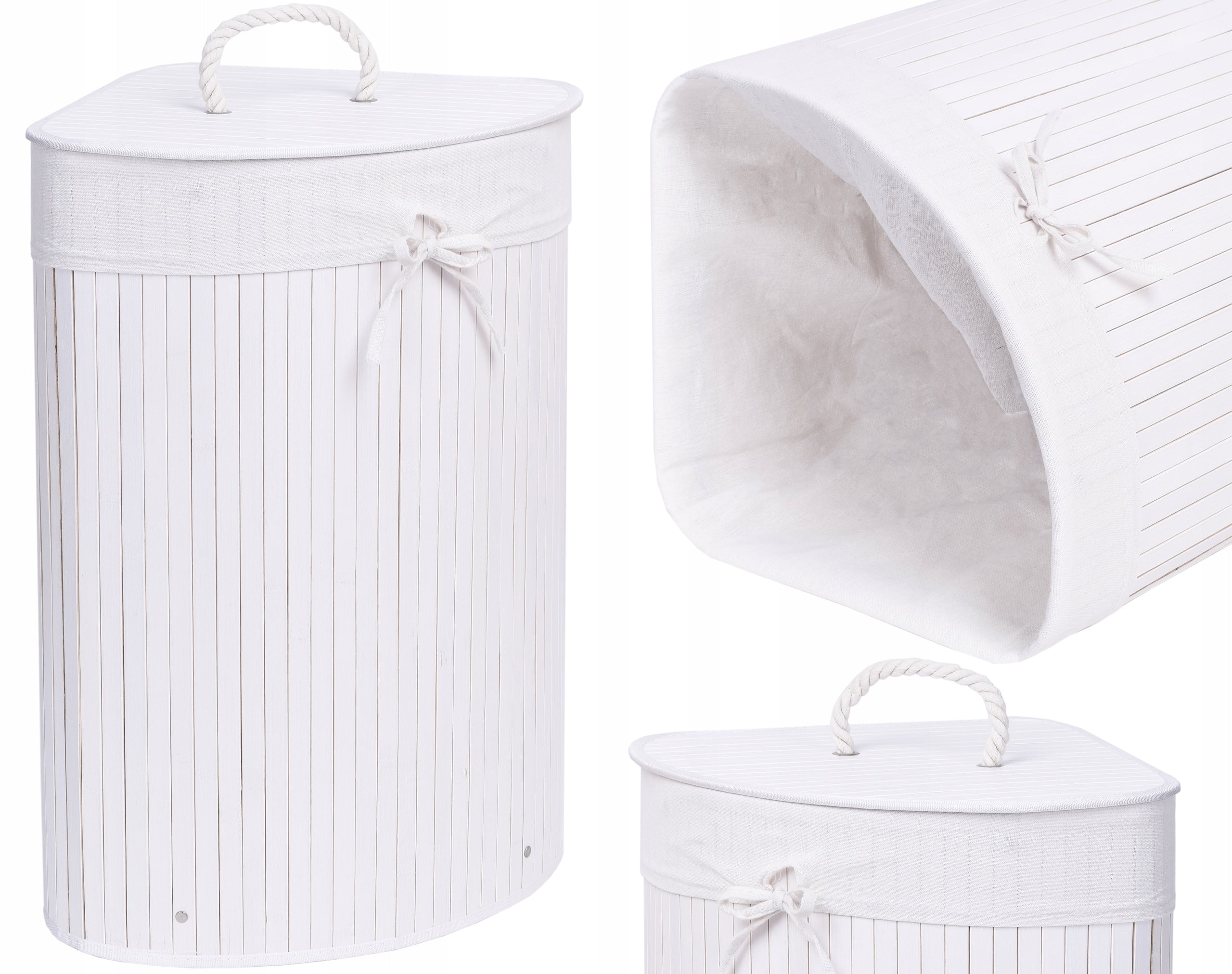 Eckwäschekorb 60 l, weiß 
