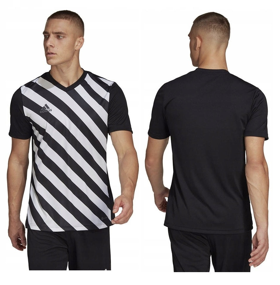Sportshirt für Herren Adidas Entrada 22 Graphic Jersey, schwarz 