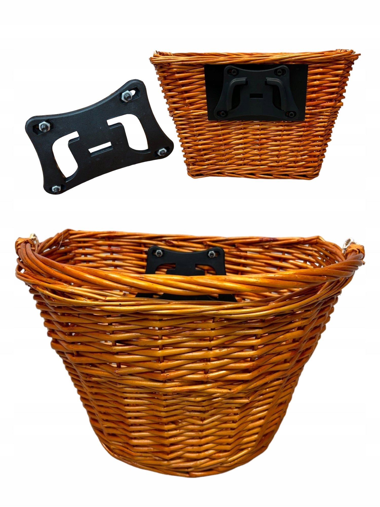 Geflochtene Fahrradtasche, braun 