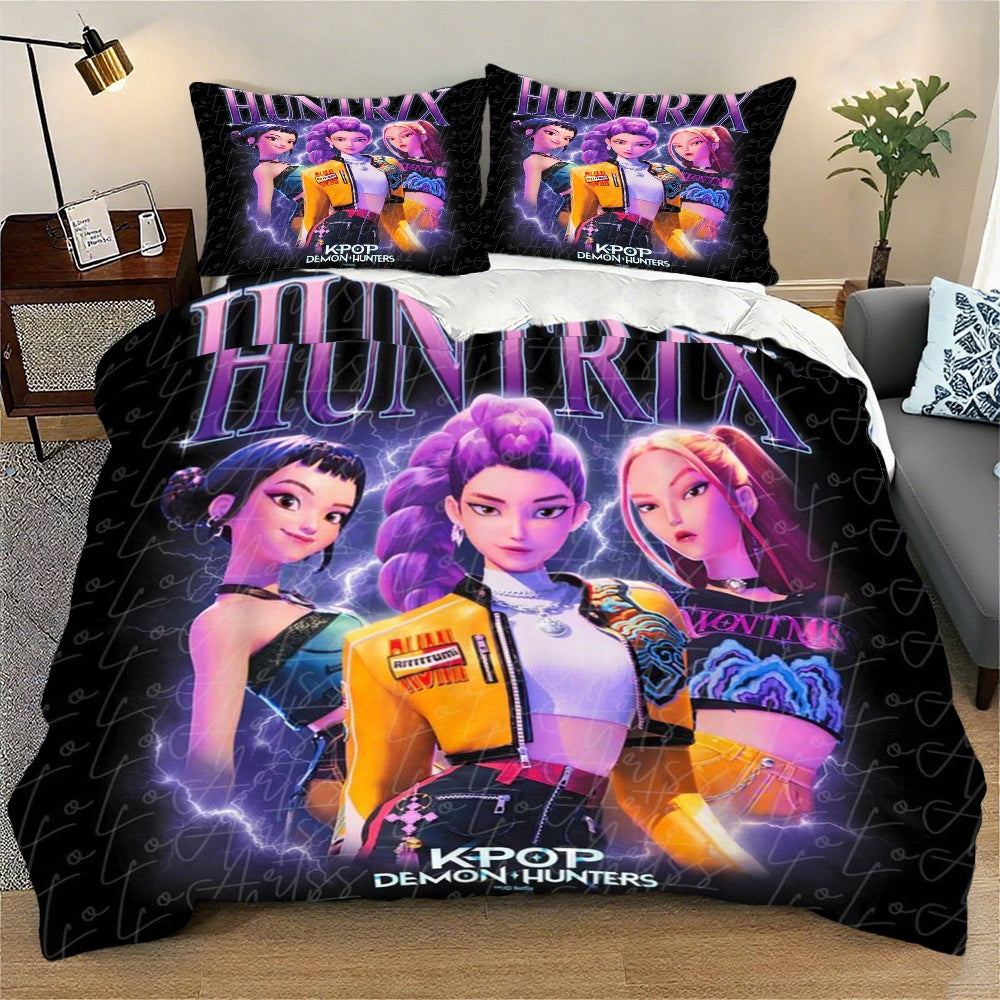 KPop Demon Hunters Duvet Cover Set HUNTRX Design Length of comforter cover 200 cm