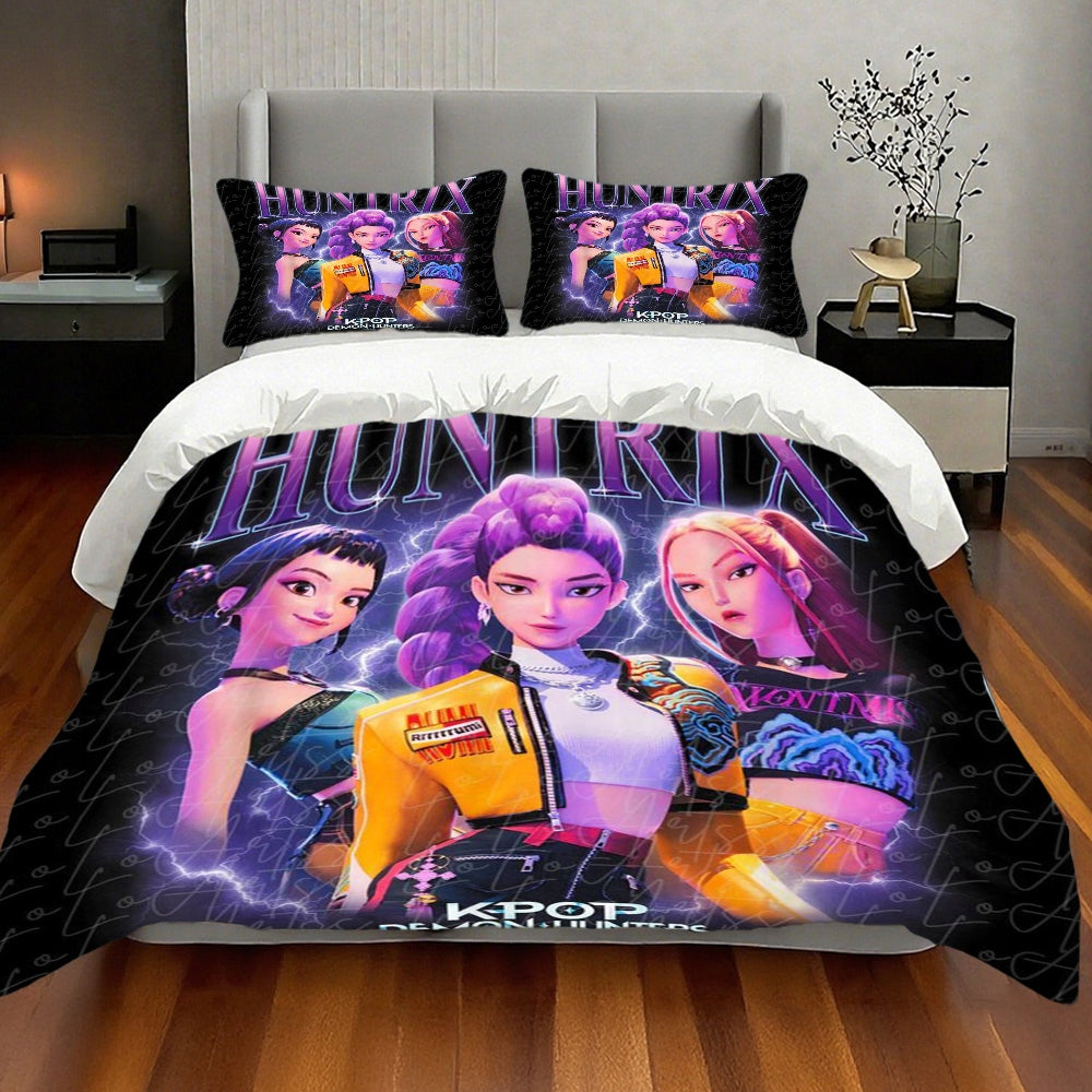 KPop Demon Hunters Duvet Cover Set HUNTRX Design