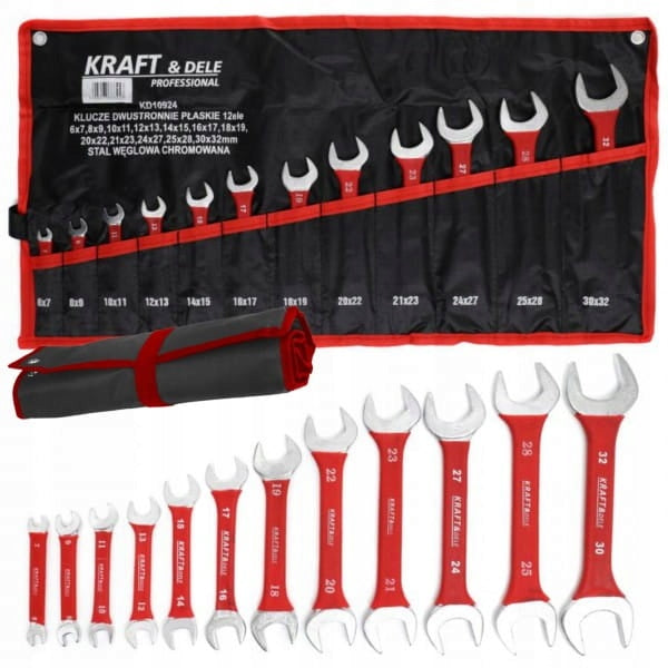 KRAFT&DELE DOUBLE-SIDED FLAT WRENCHES 12 ELEMENTS, KD10924