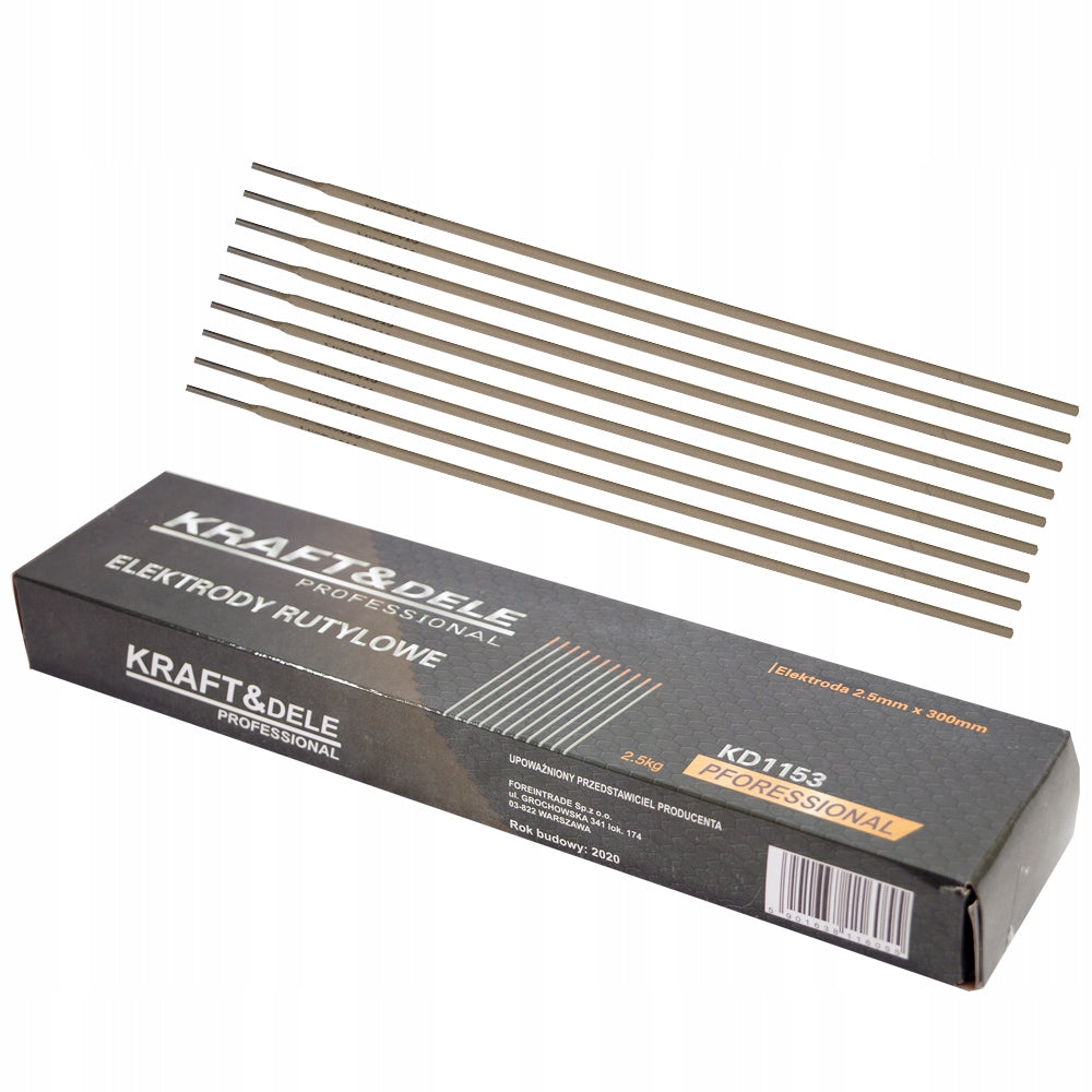 KRAFT&DELE welding electrodes 2,5 mm x 300 mm rutile 5 kg KD1153 Manufacturer code KD1153