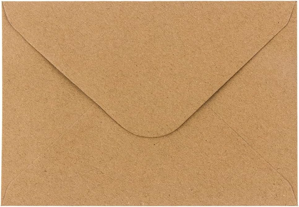 KRAFT ENVELOPES 110G/M² 100 PIECES DIN C6 VINTAGE INVITATIONS