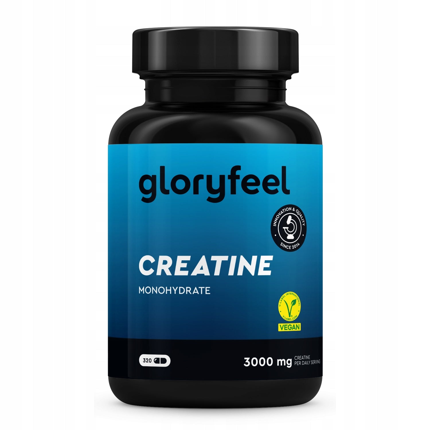 KREATYNA MONOHYDRAT 3000MG 320 kaps. KREATYNY MASA MIĘŚNIOWA gloryfeel