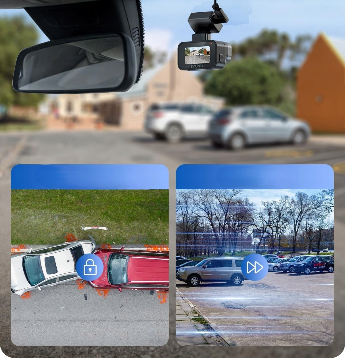 KRUNIA 2K WiFi Car Camera GPS WDR Night Mode 170° Viewing Angle Brand no brand