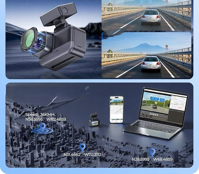 KRUNIA 2K WiFi Car Camera GPS WDR Night Mode 170° Viewing Angle Manufacturer code 8YDW