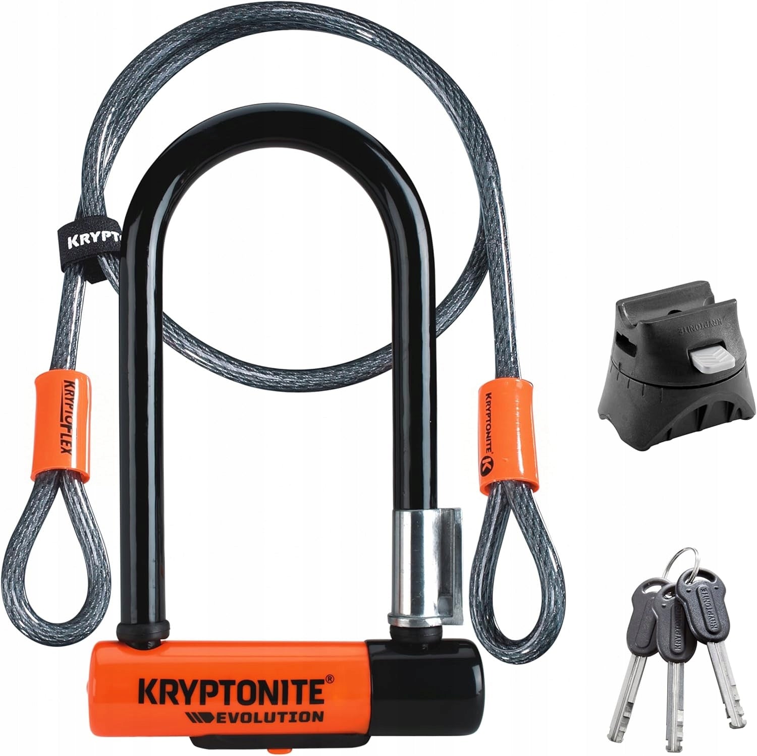 KRYPTONITE EVOLUTION MINI-7 U-LOCK BIKE WITH ANTI-THEFT CABLE