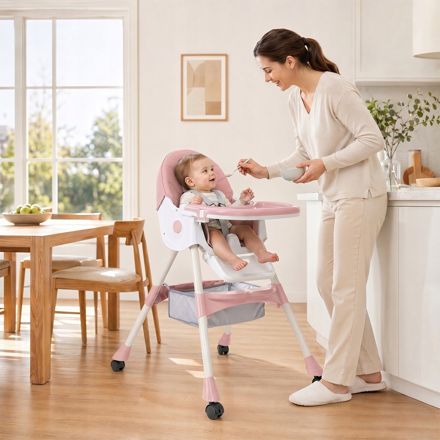 KRZESEŁKO DO KARMIENIA DLA DZIECI REGULOWANE WIELOFUNKCYJNE Z TACKĄ 3w1 Manufacturer code 7868