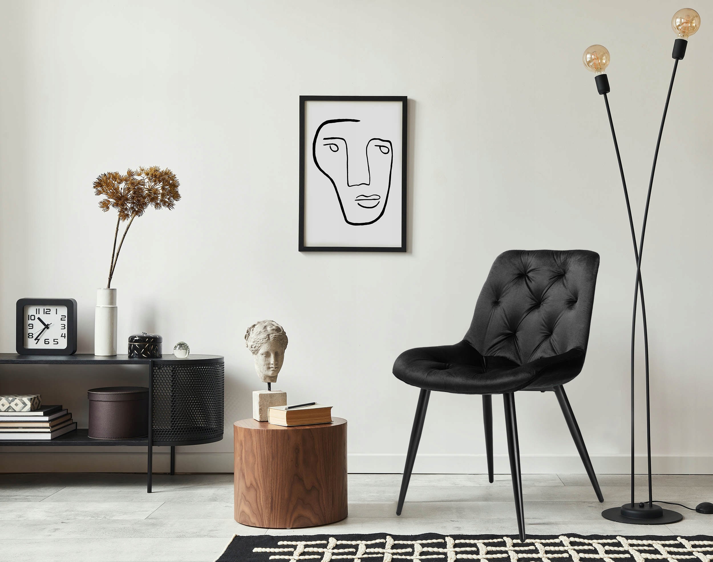 Stuhl Eliot Velvet, schwarz 