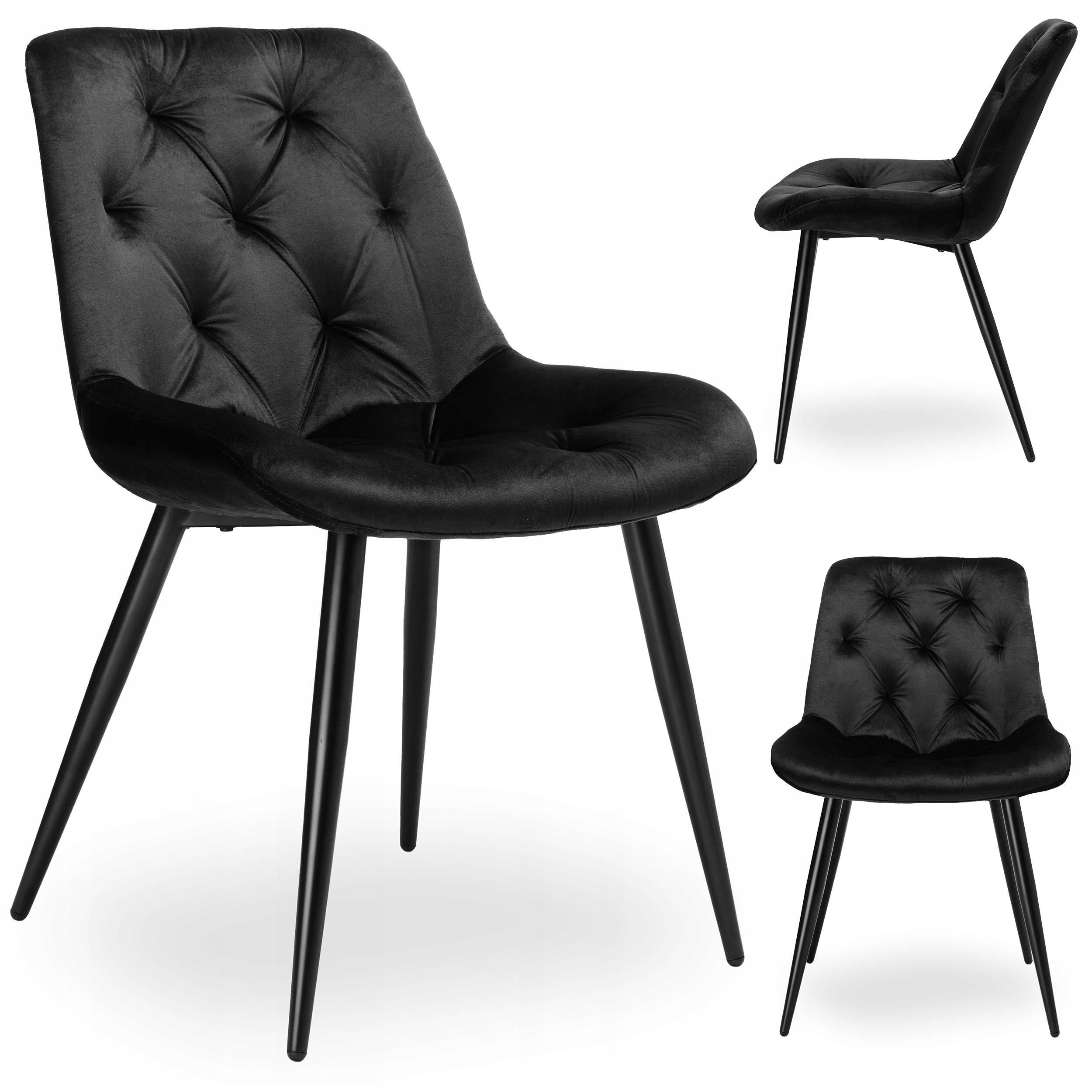 Stuhl Eliot Velvet, schwarz 